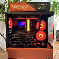 🖤🧡BLACK GAMING / CREATOR PC  Intel Core i7-12700KF NVIDIA RTX 5070 12GB Liquid Cooled ROG