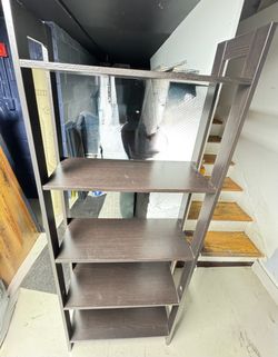 Dark Brown 5-Tier Bookshelf