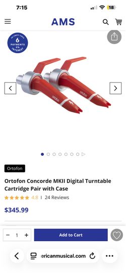Ortofon Concorde MKII Digital Turntable Cartridge Pair with Case