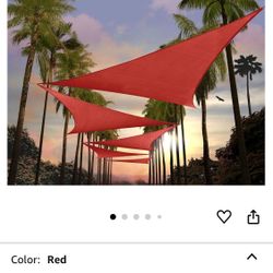 Amgo 28' x 28' x 28' Red Triangle Sun Shade Sail Outdoor Canopy Awning UPF50+ AGTAPT28, 95% UV Blockage, Water & Air Permeable, Commercial Standard He