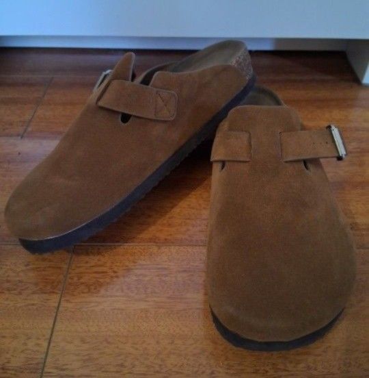 Universal Thread Tan Suede Clogs Women's Size 7 Wide