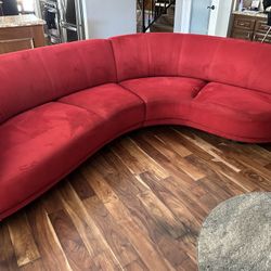 Italian Red Sectional Sofa - Seats 6