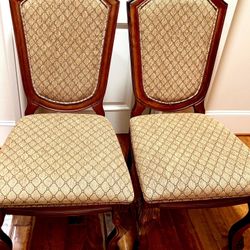 Vintage Carved Wood Dining Chairs (Set Of 8)