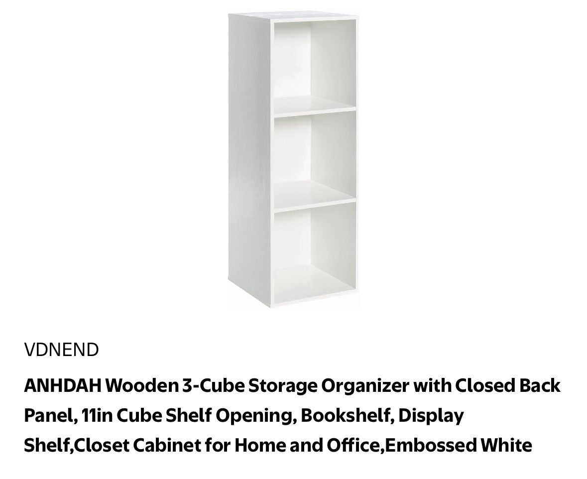 White 3 Cube Storage- Unopened In Box