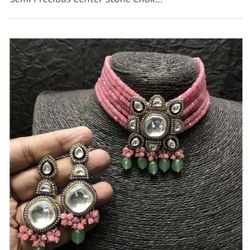  Semi Precious Choker Jewellery Set New 