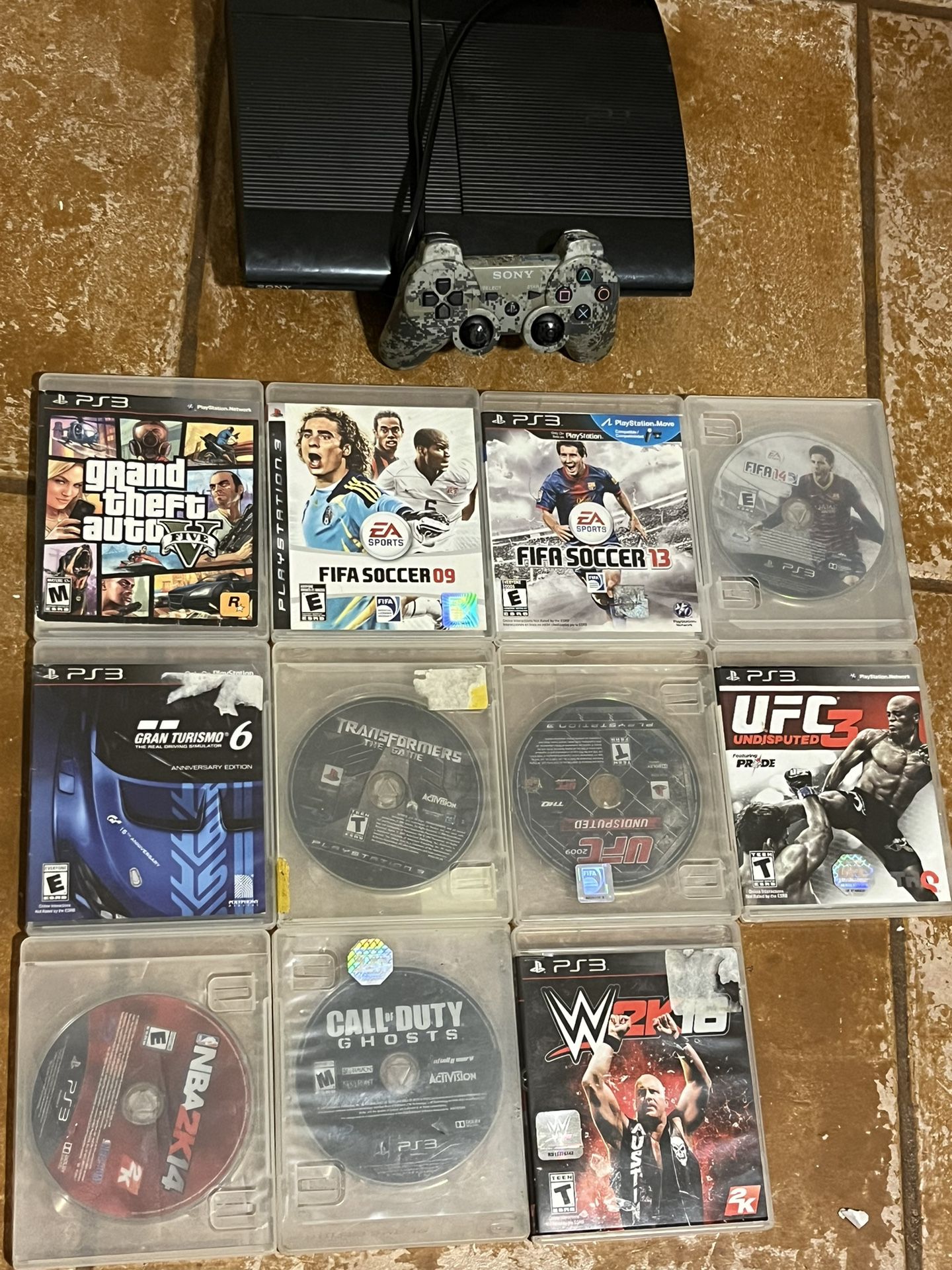 PS3 With One Controller And 11 Games 