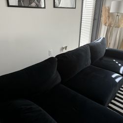 Suede Black Couch 