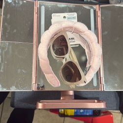 Light Up Mirror, Sunglasses And Spa Headband 