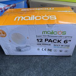 MAILCOS 12 Pack 6 Inch 5CCT Ultra-Thin LED Recessed Ceiling Light with Junction Box