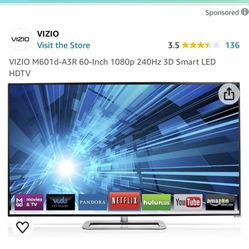 VIZIO M601d-A3R 60-Inch 1080p 240Hz 3D Smart LED HDTV