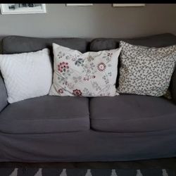 2 Seater EKTORP Sofa Couch Grey Good Condition 