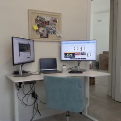 Office Desk Adjustable Height - White 