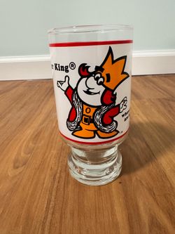 Vintage 70's Burger King "Home Of The Whopper" and "Where Kids Are King" Glass