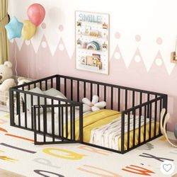 Twin Size metal Floor Bed