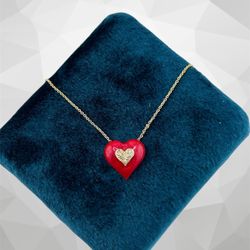 Heart Shape 14k Yellow Gold Pendant 