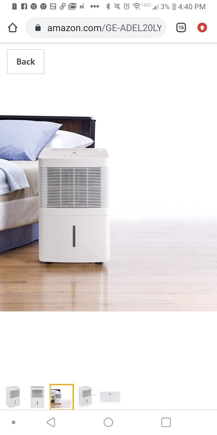 GE dehumidifier 20 pints