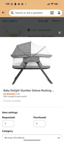 Baby delight Slumber rocking bassinet with wheels for 0-6 months