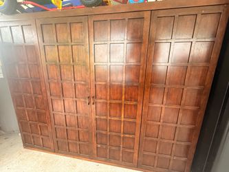Solid wood Media Console with power!