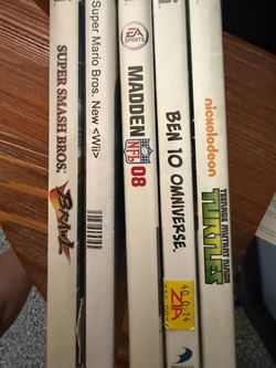 Nintendo WII games 5 super Mario madden ben 10 TMNT smash bros