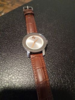 Movado Bold (contact info removed) Silver Dial Leather Band Women's Watch