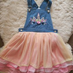 Girl Denim Jumper Overall dress, size 6x, new no tag