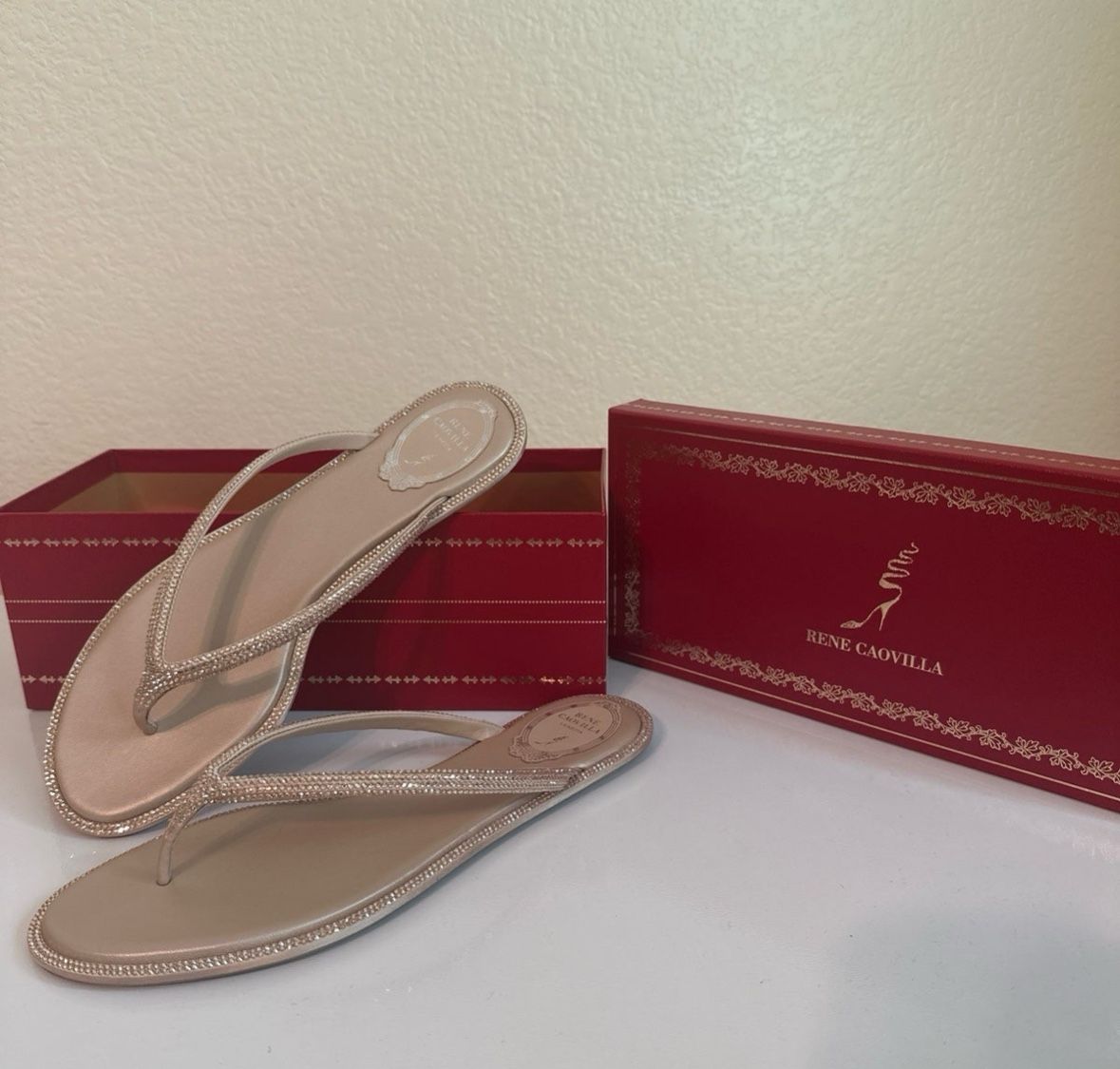 Rene Caovilla Flip Flip Crystal Sandals