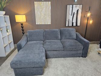 Coddle Aria Fabric Sleeper Sofa Reversible Chaise, Storage
