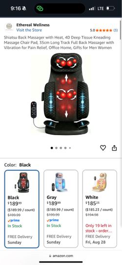 New Shiatsu Back Massager with Heat, 4D Deep Tissue Kneading Massage Chair Pad,