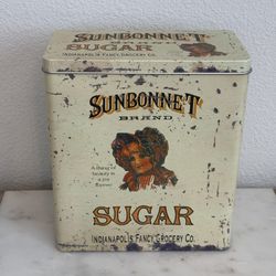 Vintage Sunbonnet Brand Sugar Tin Canister