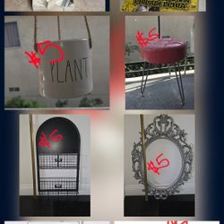 Spring Cleaning Tons Of Stuff, Table, Stool, Plants, Decor