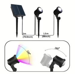 Solar Spotlights Outdoor 2 light : RGBW Christmas Spot Light-IP65