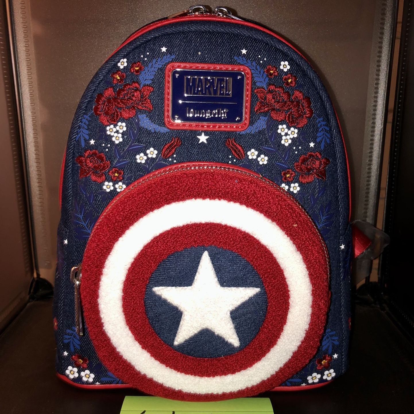 captain america loungefly mini backpack Marvel Metallic Cosplay This backpack is made to resemble that suit Marvel's Floral Denim Captain America