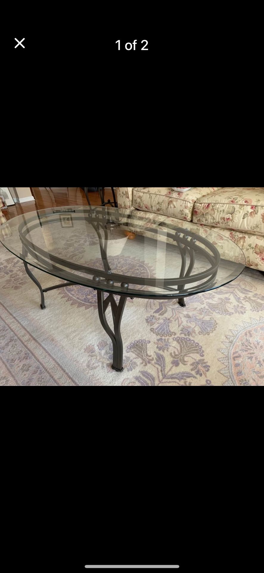 Glass Table And Two Side Tables