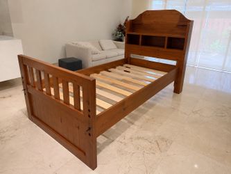 Twin bed with  bookcase headboard Solid Wood
