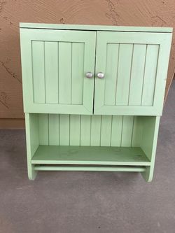 Green Wood Wall Cabinet