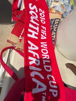 2 an officially licensed red 2010 FIFA World Cup South Africa scarf  made in uk