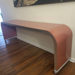 Vintage 1980's Waterfall Shape Console Table 