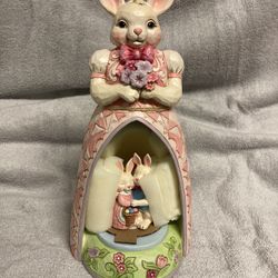 Jim Shore HWC Bunny wLighted Rotating Scene