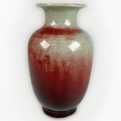 Chinese Republic Flambe Oxblood Sang de Boeuf Porcelain Baluster Shaped Vase
