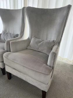 Pair of High-Back Armchairs
