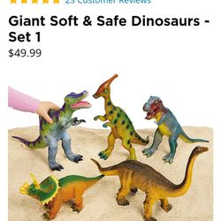 Lakeshore Giant Soft Dinosaurs Five Brand New
