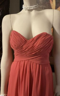 Bari Jay Strapless Coral Dress