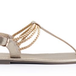 Plaka Rappel Flat Thong Sandals | Size 9 Gold Sandals 