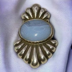 Carolyn Pollack Reliso Blue Lace Agate Pendant Sterling 925 Southwest