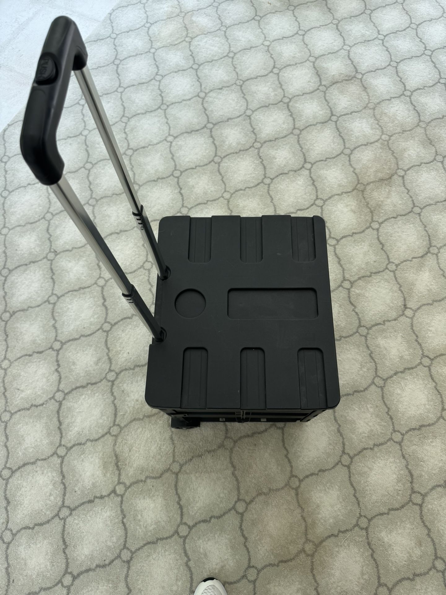 Mobile Folding Cart with Lid 16"H x 18"W x 15"D Black
