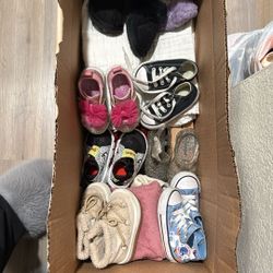 Box of Toddler Clothing & Shoes 