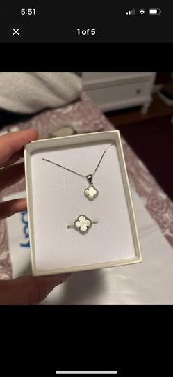 Silver Clove Ring And Necklace/Pendant 925 New. Ring Size: 7