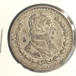 #521 Mexico Un Peso 1963 Coin 