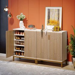 Lauren Brown 38in Height Shoe Storage.. New In Box