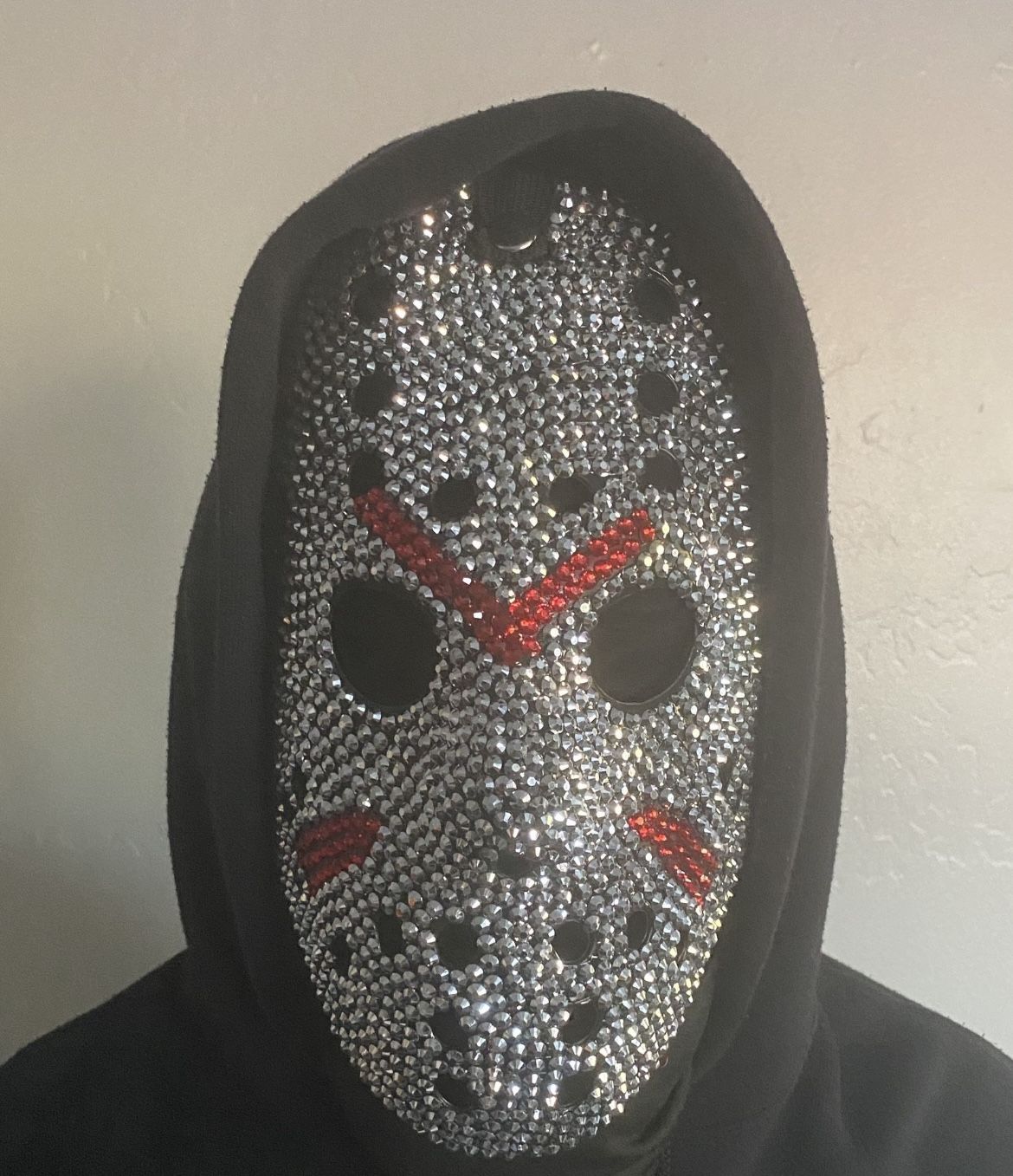 NEW CUSTOM Bedazzled Rhinestone Jason Voorhees Hockey Mask For Sale!